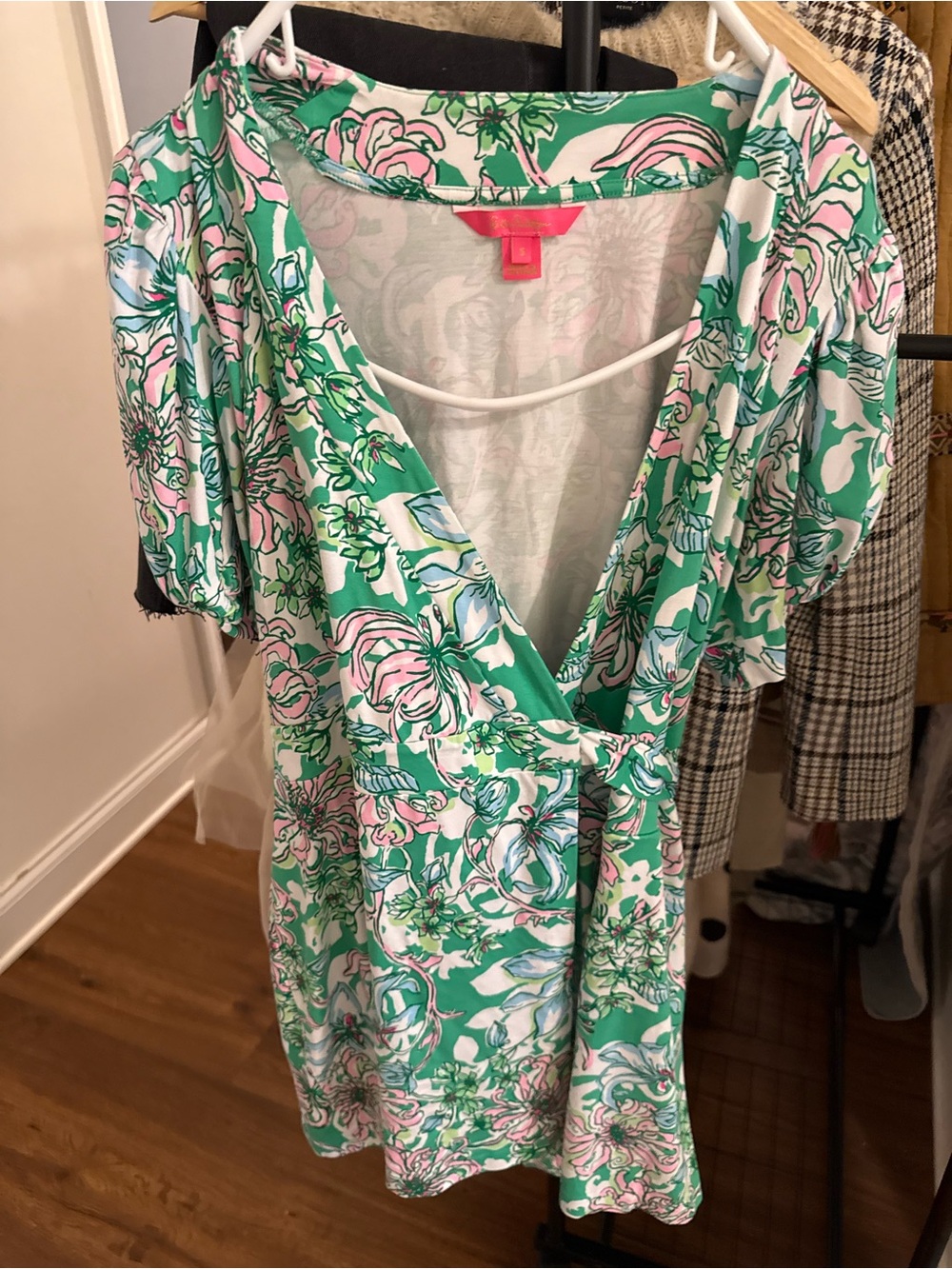 Lilly Pulitzer Green and Pink Floral romper
